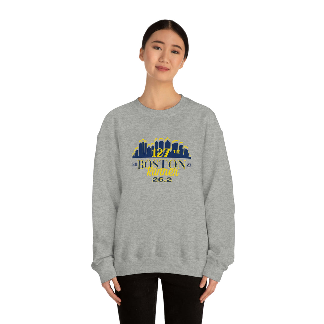 Boston 26.2 Support Crew Sweatshirt, Boston Support Crew, Unisex Heavy Blend Crewneck Sweatshirt