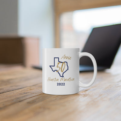 Houston 26.2 Ceramic Mug 11oz, Houston 50th Marathon, Houston Half Marathon,