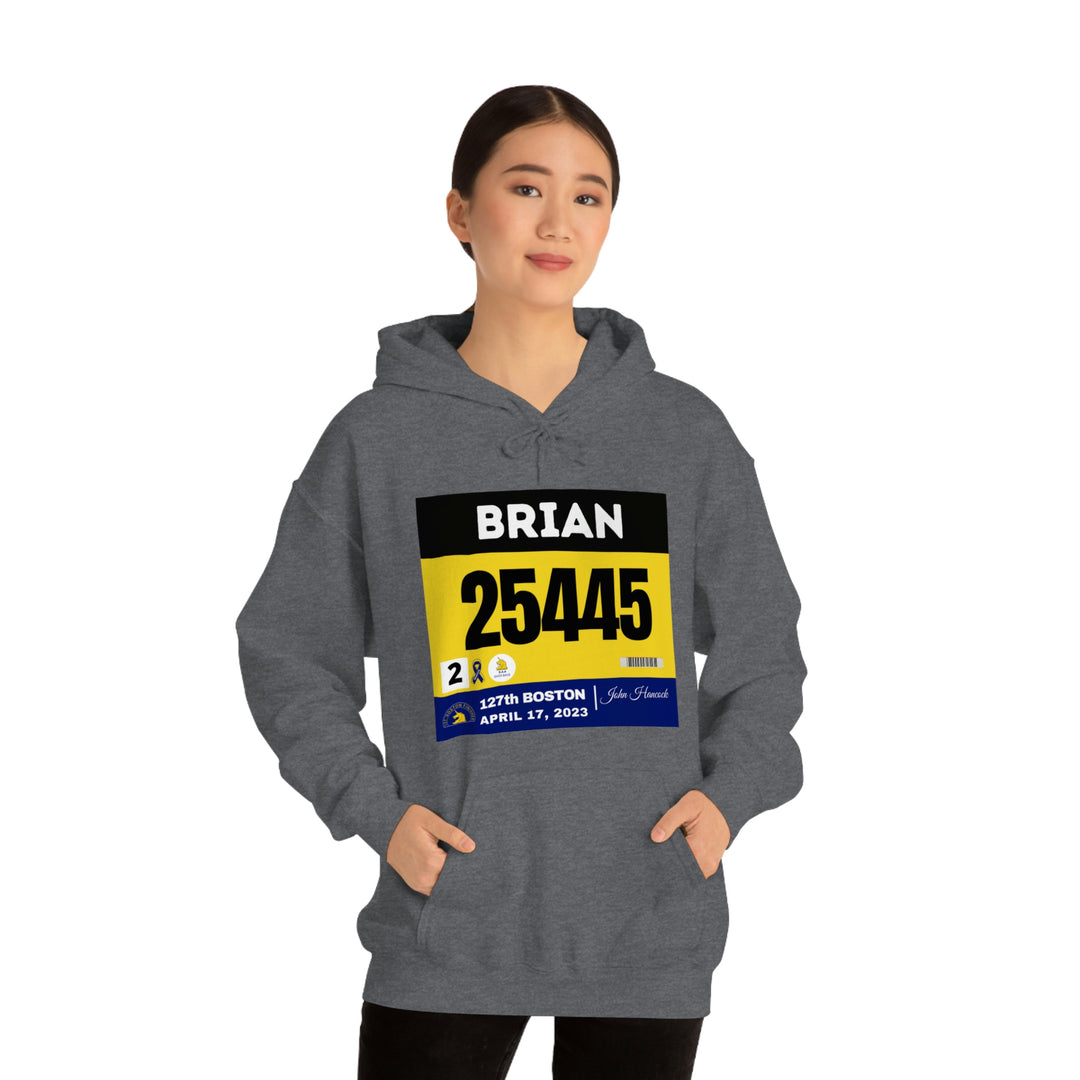 Boston Bib Hoodie, Marathon Hoodie, Personalized Marathon Hoodie, Boston Runner, 2023 Boston Bib, Unisex Heavy Blend™ Hooded Sweatshirt