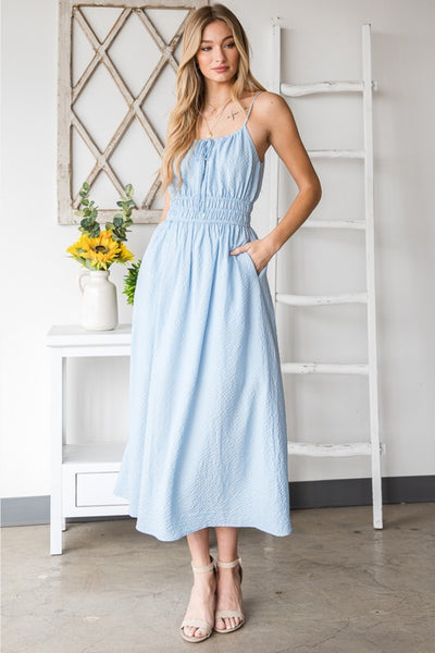 2023 Summer Dress, Textured Woven Sleeveless Dress, Causal Dress
