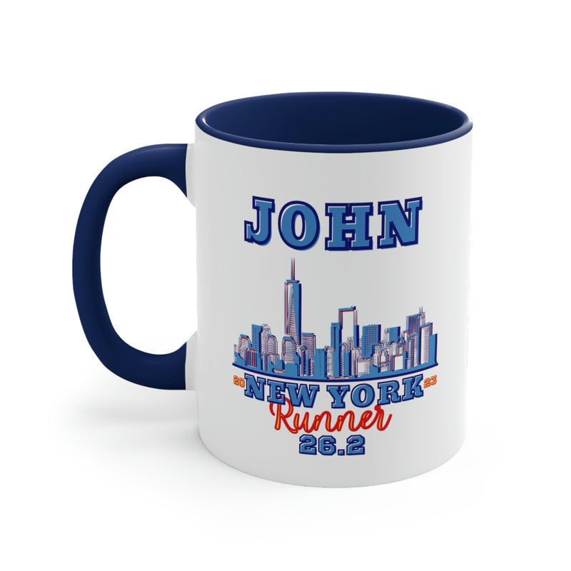 New York Cup, 2023 New York Runner, Accent Coffee Mug, 11oz, 26.2, Gift for New York City Runner