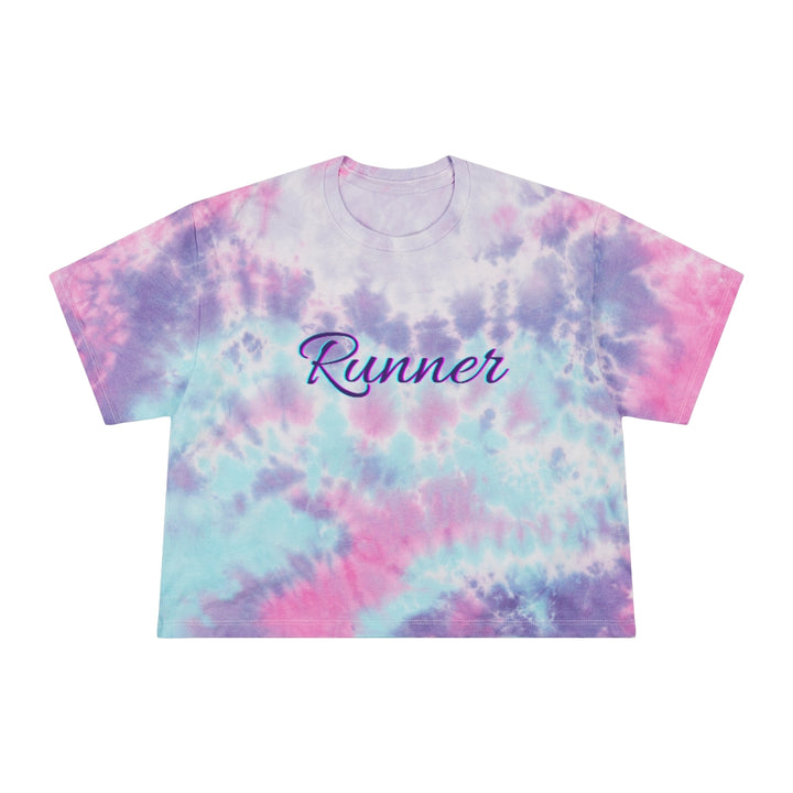 Runner Crop Top, Women's Tie-Dye Crop Tee, Runner Tie Dye Shirt, Ladies Cropped T-Shirt