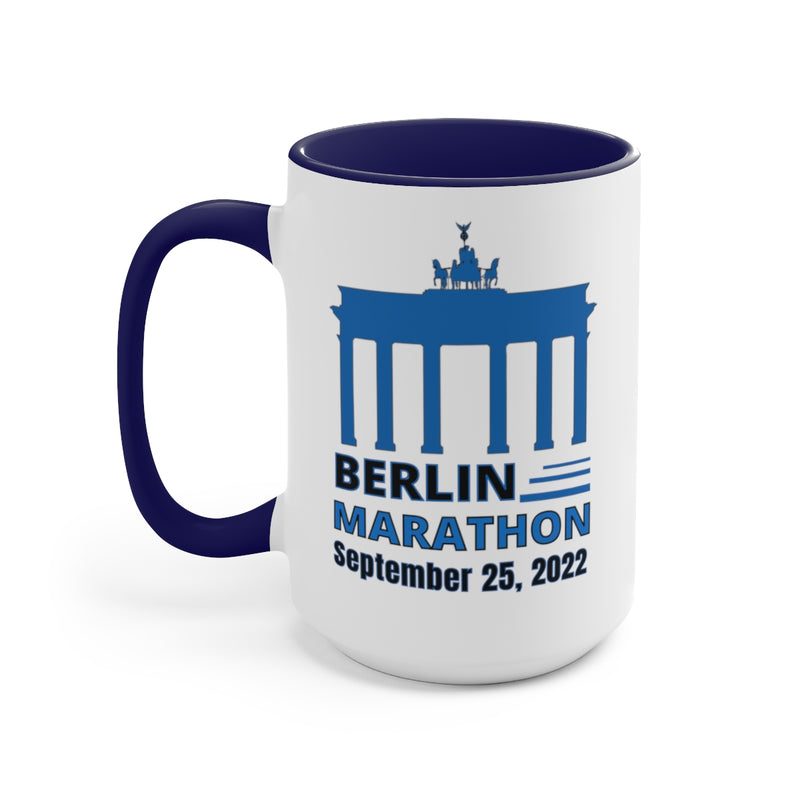 Berlin Marathon, Berlin Bib Cup, Two-Tone Coffee Mugs, 15oz, Berlin Marathon Gift, 2022 Berlin Marathon, Personalized Berlin Cup