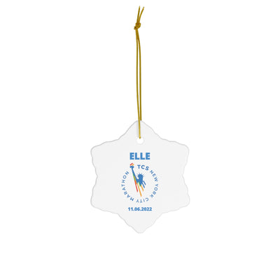 NYC Marathon, Ceramic Ornament, Custom NYC Marathon Gift, NYC 26.2, Marathon Majors, New York Marathon Ornament