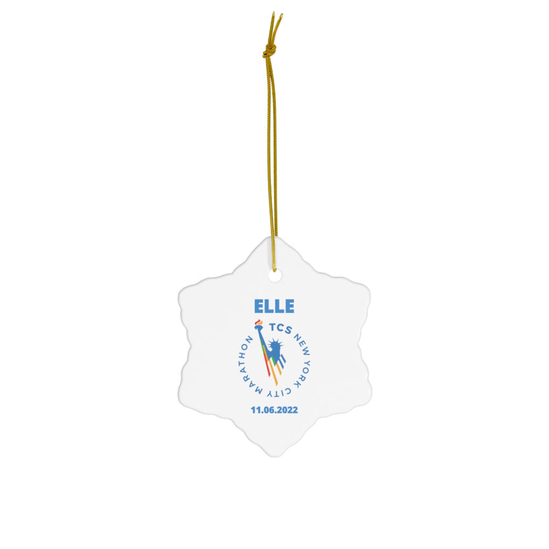 NYC Marathon, Ceramic Ornament, Custom NYC Marathon Gift, NYC 26.2, Marathon Majors, New York Marathon Ornament