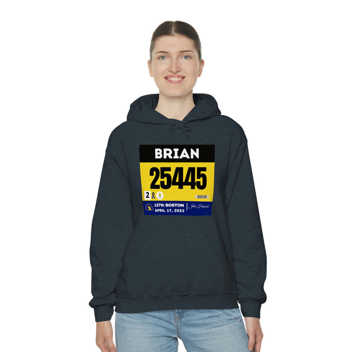 Boston Bib Hoodie, Marathon Hoodie, Personalized Marathon Hoodie, Boston Runner, 2023 Boston Bib, Unisex Heavy Blend™ Hooded Sweatshirt