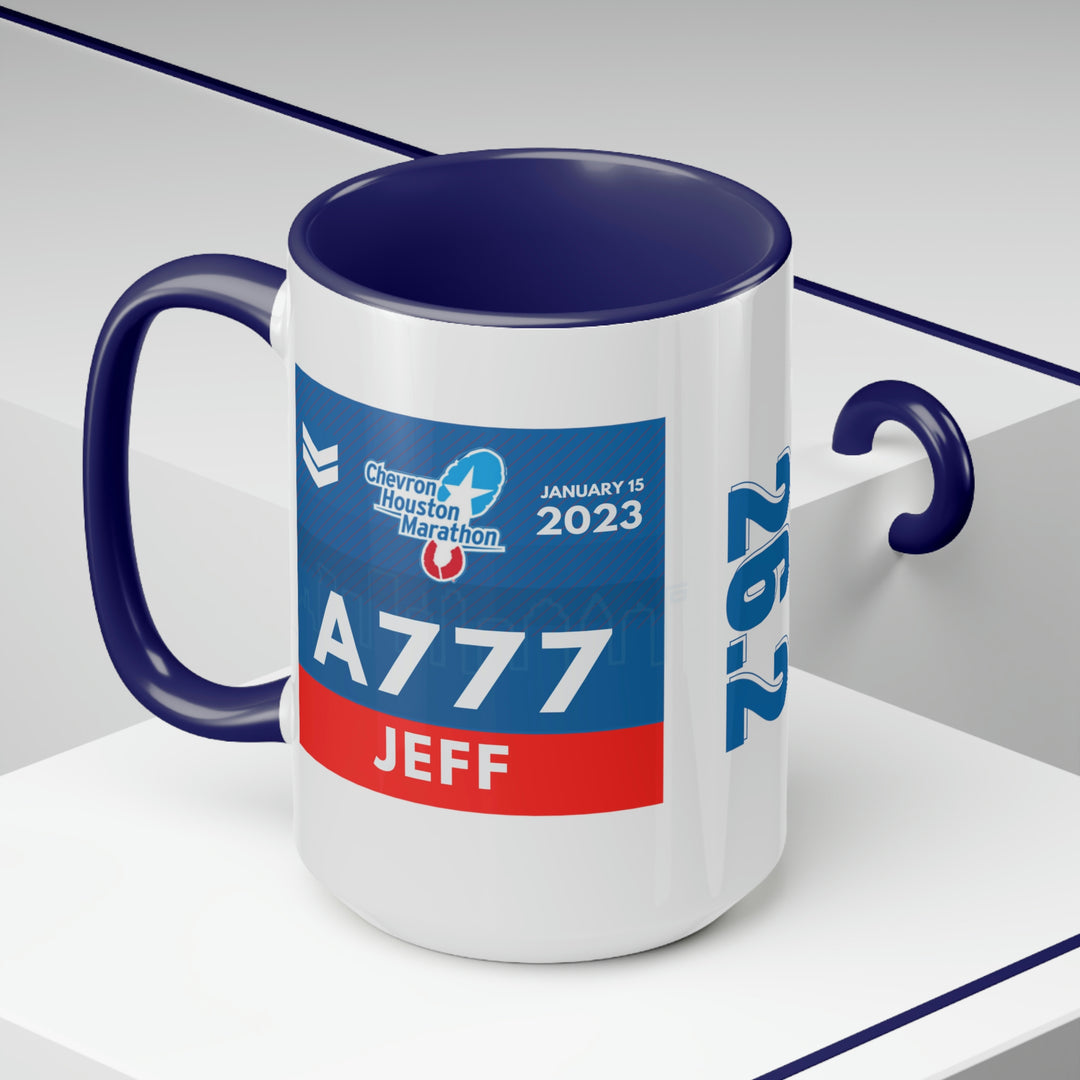 Houston Marathon, Houston Bib Cup, 15oz, Houston Marathon Gift, Houston Runner, 2023 Marathon Mug