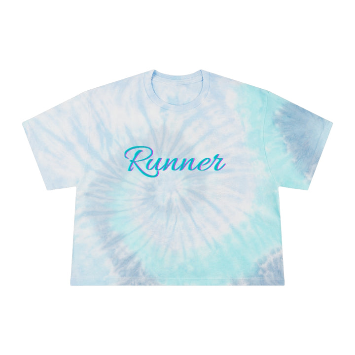 Runner Crop Top, Women's Tie-Dye Crop Tee, Runner Tie Dye Shirt, Ladies Cropped T-Shirt