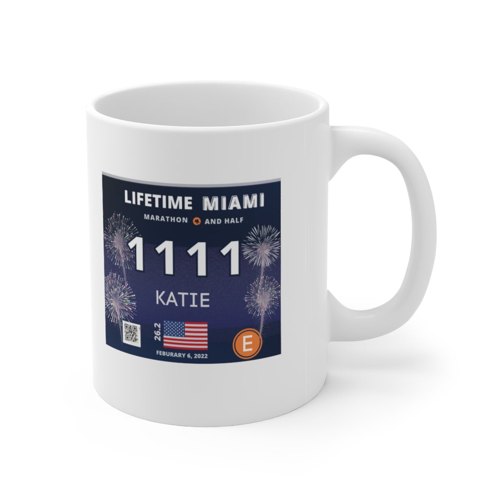 Miami Marathon Mug, Miami Bib Cup, 26.2 Ceramic Mug 11oz, Personalized Miami Marathon Cup, 2022 Miami Marathon, Custom Marathon Cup