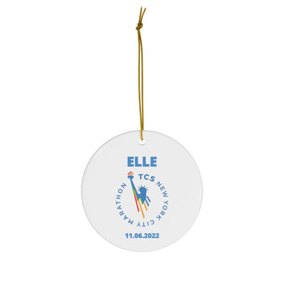 NYC Marathon, Ceramic Ornament, Custom NYC Marathon Gift, NYC 26.2, Marathon Majors, New York Marathon Ornament