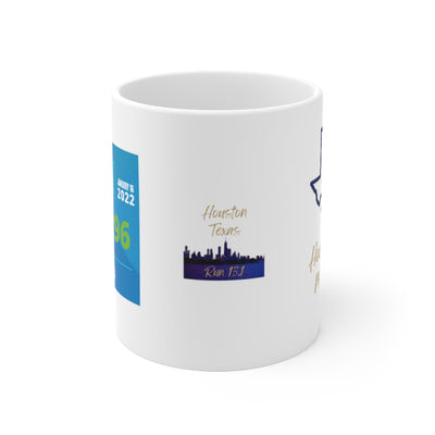 Houston Half Bib Coffee Cup, 26.2 Ceramic Mug 11oz, Houston 50th Marathon, Houston Half Marathon, 2022 Houston Marathon