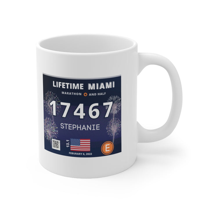 Miami Half Marathon Mug, Miami Bib Cup, 13.1 Ceramic Mug 11oz, Personalized Miami Half Cup, 2022 Miami Half, Custom Half Cup