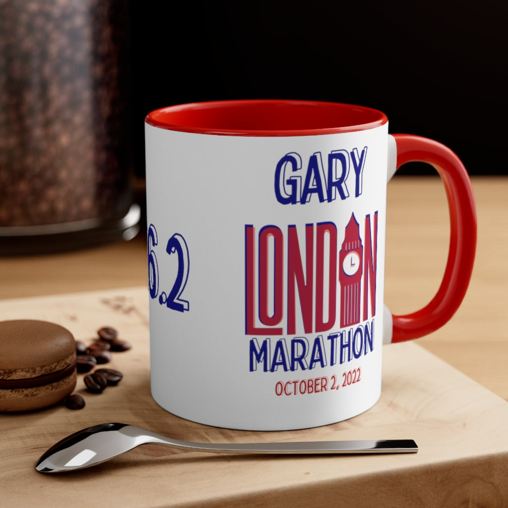 London Marathon Cup, 2022 Marathon, Accent Coffee Mug, 11oz, 26.2 London Mug, Personalized London Marathon Gift