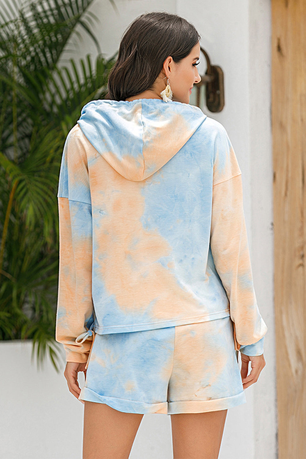 Tie dye sweatshirt and shorts set sale