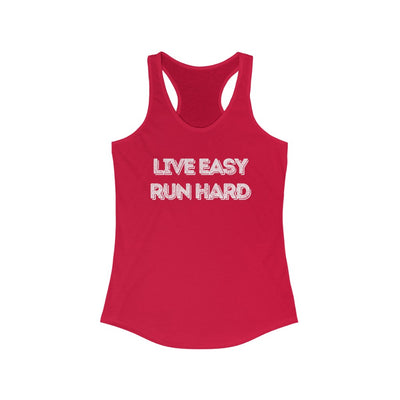Live Easy Run Hard, Run Tank, Running, Gift for Runner, Marathoner, Women's Tank