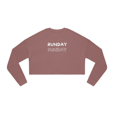 Runday Funday Cropped Sweatshirt, Women's Cropped Sweatshirt, Runners Shirt, Runners Cropped Top, Gift for Runner