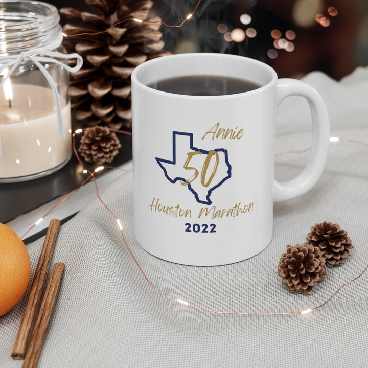 Houston 26.2 Ceramic Mug 11oz, Houston 50th Marathon, Houston Half Marathon,