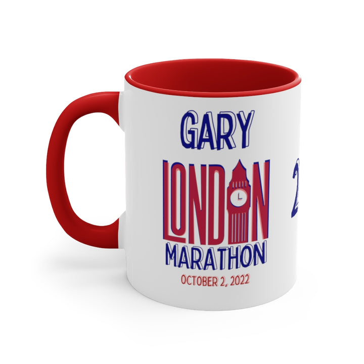 London Marathon Cup, 2022 Marathon, Accent Coffee Mug, 11oz, 26.2 London Mug, Personalized London Marathon Gift