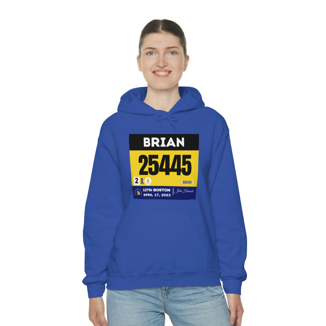 Boston Bib Hoodie, Marathon Hoodie, Personalized Marathon Hoodie, Boston Runner, 2023 Boston Bib, Unisex Heavy Blend™ Hooded Sweatshirt