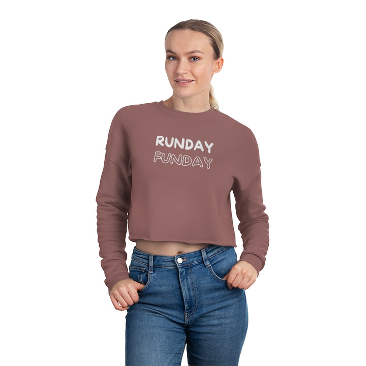 Runday Funday Cropped Sweatshirt, Women's Cropped Sweatshirt, Runners Shirt, Runners Cropped Top, Gift for Runner