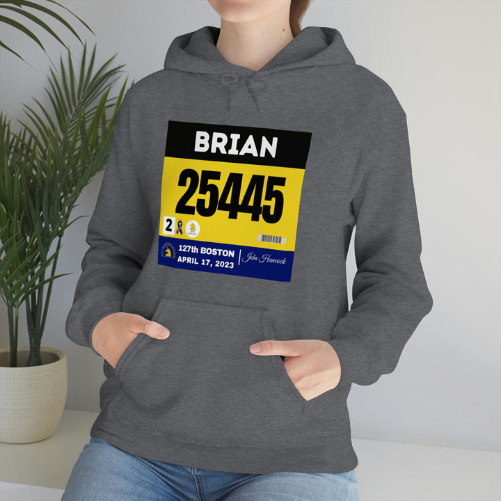 Boston Bib Hoodie, Marathon Hoodie, Personalized Marathon Hoodie, Boston Runner, 2023 Boston Bib, Unisex Heavy Blend™ Hooded Sweatshirt