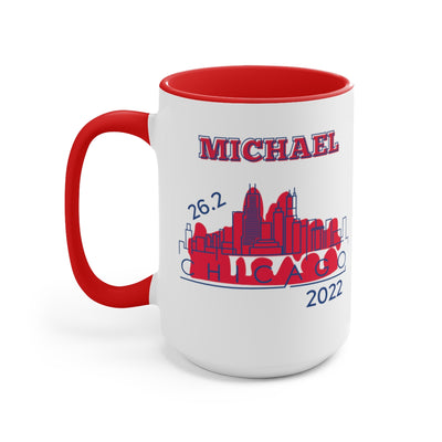 Chicago Marathon, Chicago Bib Cup, Accent Coffee Mug, 15oz, 26.2, Chicago Cup, Chicago Marathon Gift, Custom Marathon Gift, 2022 Chicago