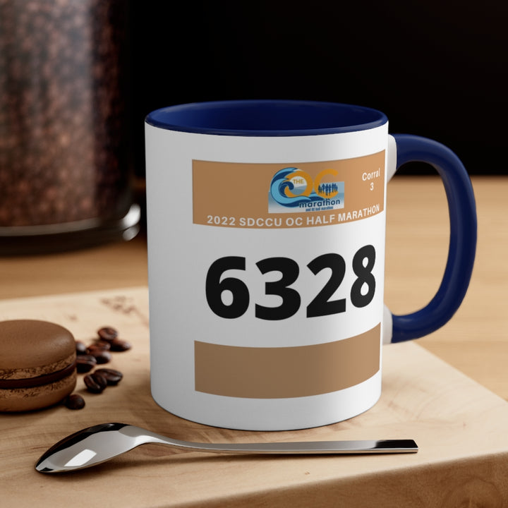 OC Marathon, OC Bib Coffee Cup, 11oz, OC Half Marathon Gift, Personalized Half Marathon Mug, 13.1 Cup, 26.2 Mug