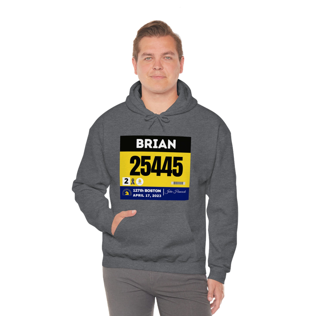 Boston Bib Hoodie, Marathon Hoodie, Personalized Marathon Hoodie, Boston Runner, 2023 Boston Bib, Unisex Heavy Blend™ Hooded Sweatshirt