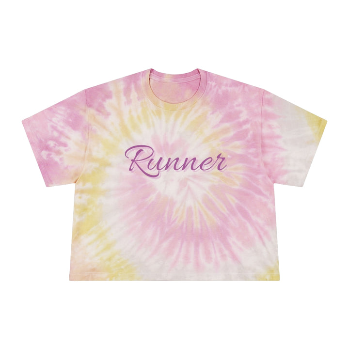 Runner Crop Top, Women's Tie-Dye Crop Tee, Runner Tie Dye Shirt, Ladies Cropped T-Shirt