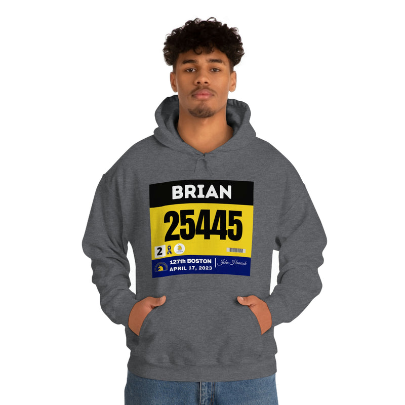 Boston Bib Hoodie, Marathon Hoodie, Personalized Marathon Hoodie, Boston Runner, 2023 Boston Bib, Unisex Heavy Blend™ Hooded Sweatshirt