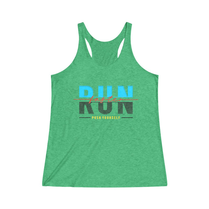 Run Faster Tank, Women's Tri-Blend Racerback Tank, Runner Tank, Runner Tank