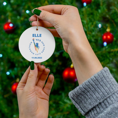 NYC Marathon, Ceramic Ornament, Custom NYC Marathon Gift, NYC 26.2, Marathon Majors, New York Marathon Ornament