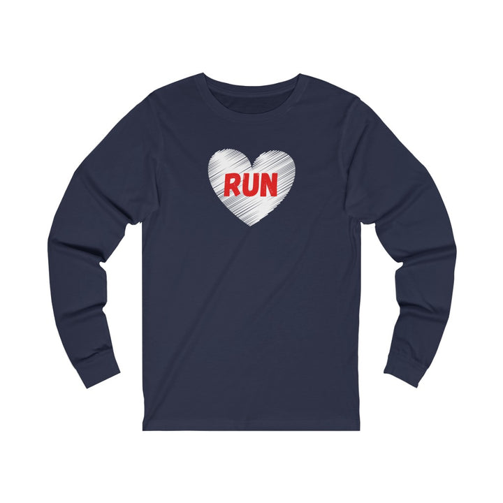 Love Run Shirt, I Love Running, I Heart Running, Unisex Jersey Long Sleeve Tee