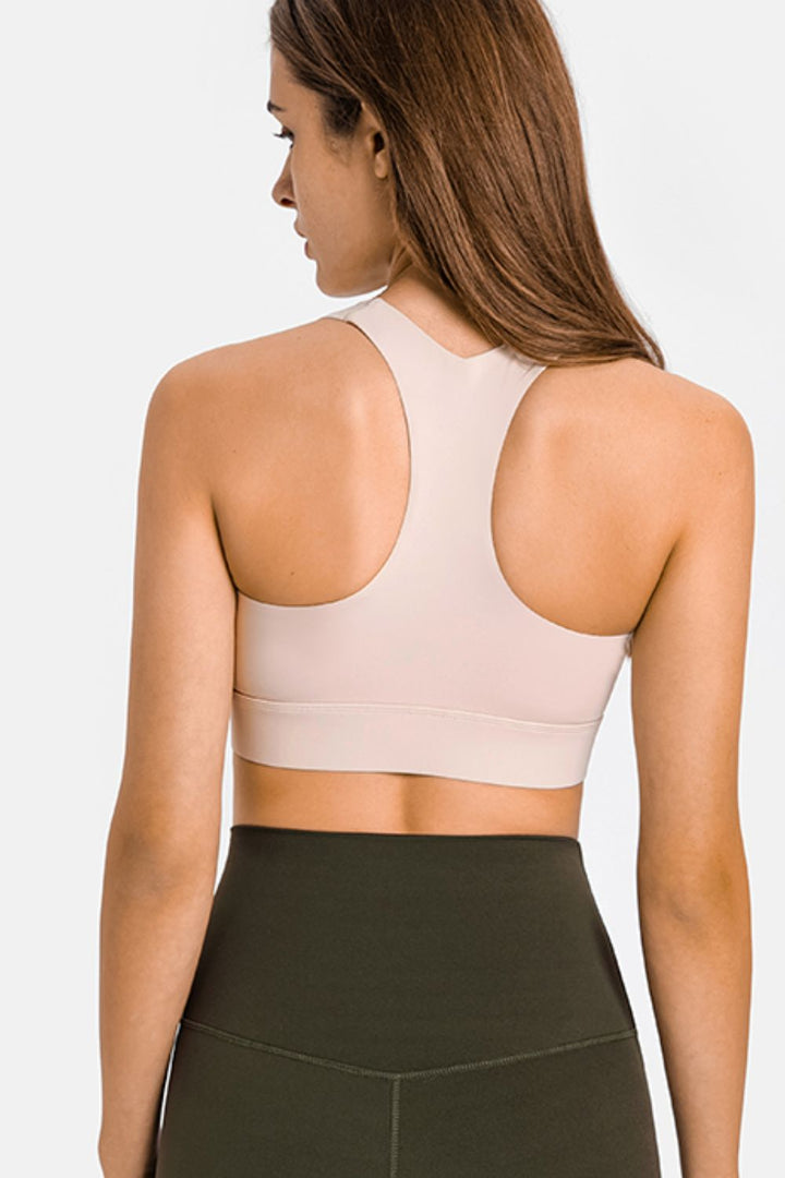 Zip Up Racerback Sports Bra