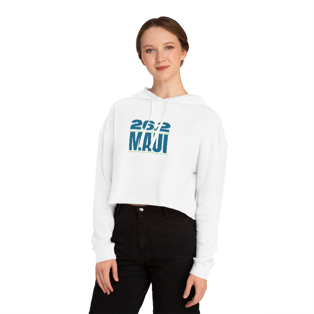 Maui Marathon Women's Cropped Hooded Sweatshirt, 26.2 Maui, Marathon Hoodie, Gift for Runner, Gift for Her