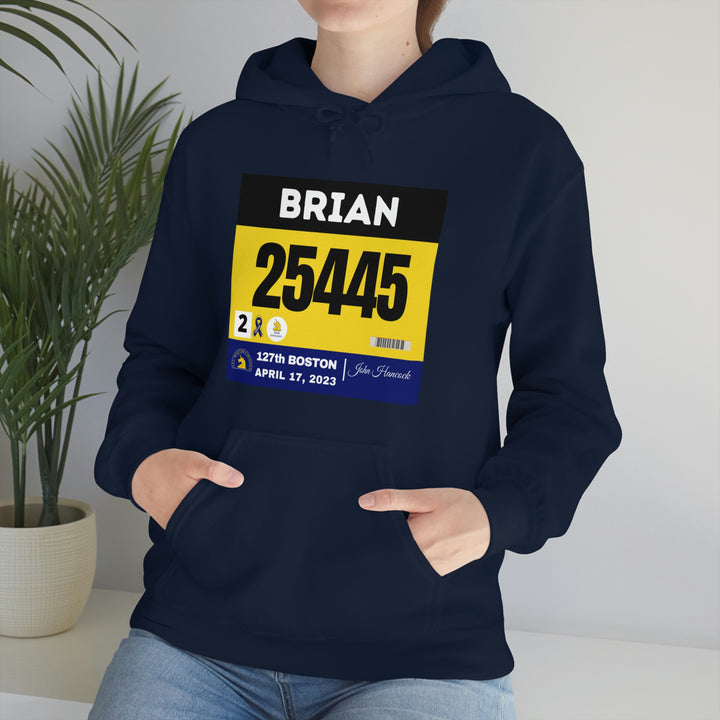 Boston Bib Hoodie, Marathon Hoodie, Personalized Marathon Hoodie, Boston Runner, 2023 Boston Bib, Unisex Heavy Blend™ Hooded Sweatshirt