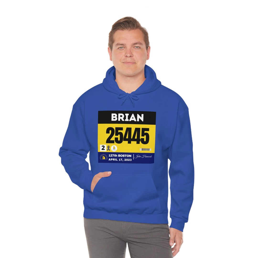 Boston Bib Hoodie, Marathon Hoodie, Personalized Marathon Hoodie, Boston Runner, 2023 Boston Bib, Unisex Heavy Blend™ Hooded Sweatshirt