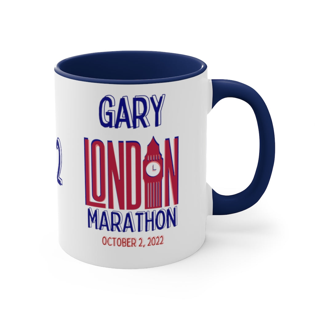 London Marathon Cup, 2022 Marathon, Accent Coffee Mug, 11oz, 26.2 London Mug, Personalized London Marathon Gift