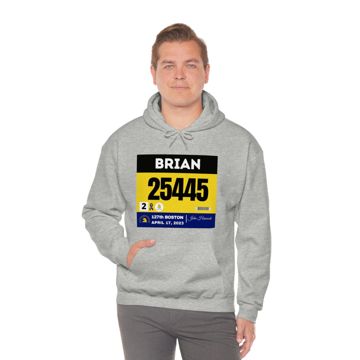 Boston Bib Hoodie, Marathon Hoodie, Personalized Marathon Hoodie, Boston Runner, 2023 Boston Bib, Unisex Heavy Blend™ Hooded Sweatshirt