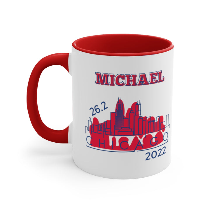 Chicago Marathon, Chicago Bib Cup, Accent Coffee Mug, 11oz, 26.2, Chicago Cup, Chicago Marathon Gift, Custom Marathon Gift, 2022 Chicago