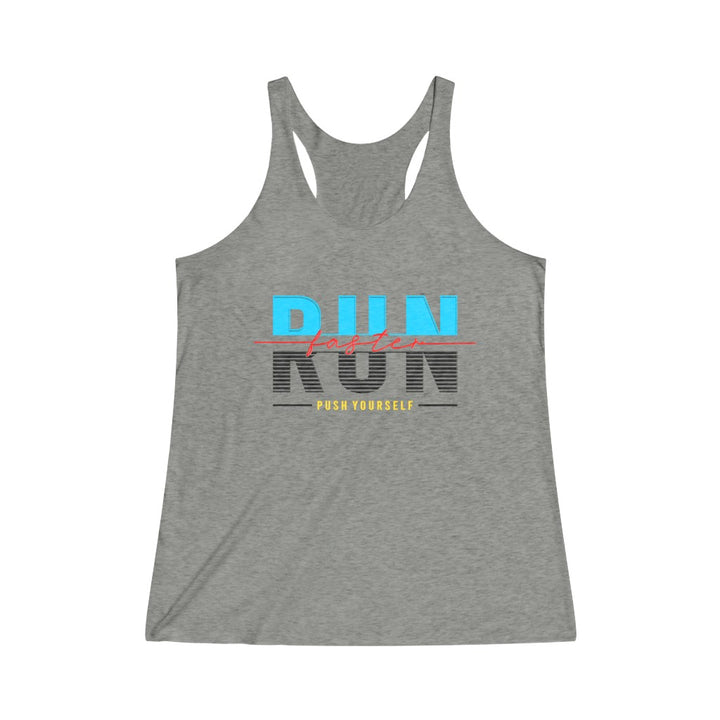 Run Faster Tank, Women's Tri-Blend Racerback Tank, Runner Tank, Runner Tank