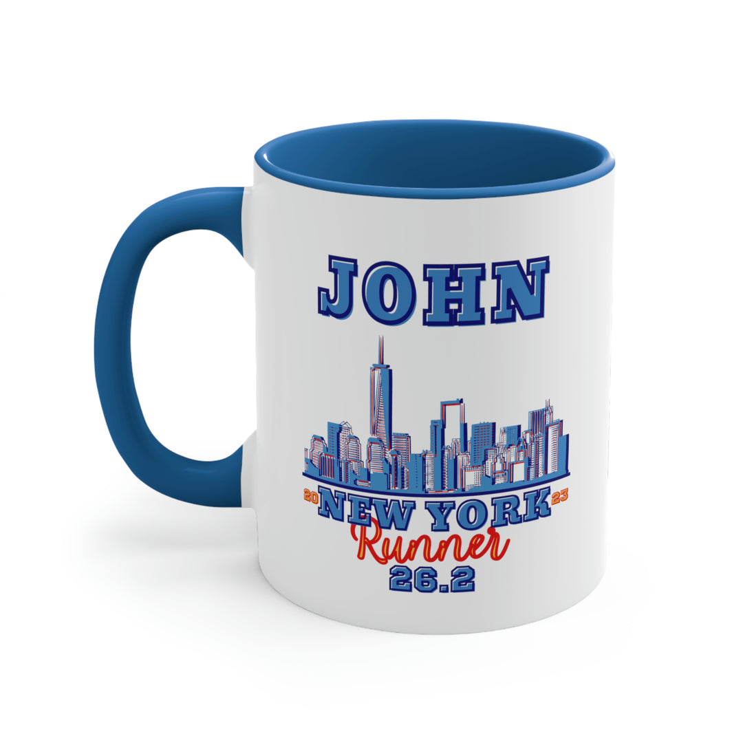 New York Cup, 2023 New York Runner, Accent Coffee Mug, 11oz, 26.2, Gift for New York City Runner