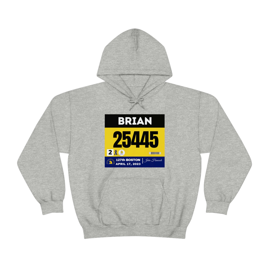 Boston Bib Hoodie, Marathon Hoodie, Personalized Marathon Hoodie, Boston Runner, 2023 Boston Bib, Unisex Heavy Blend™ Hooded Sweatshirt