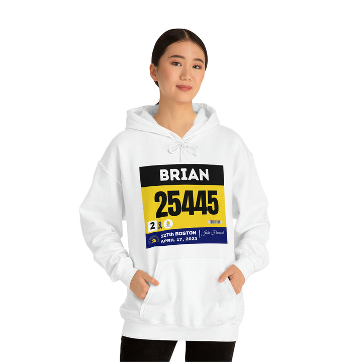 Boston Bib Hoodie, Marathon Hoodie, Personalized Marathon Hoodie, Boston Runner, 2023 Boston Bib, Unisex Heavy Blend™ Hooded Sweatshirt