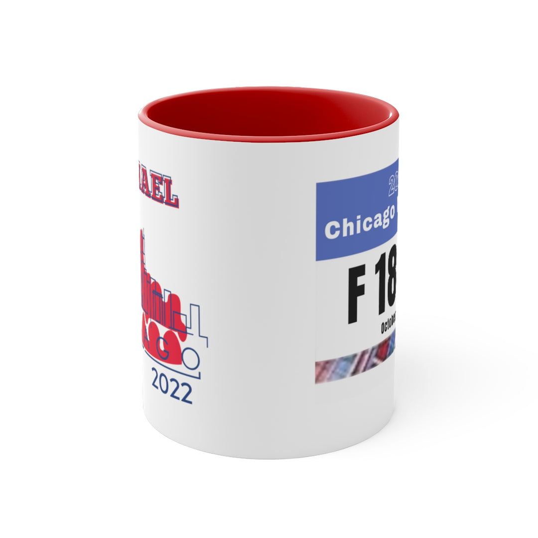 Chicago Marathon, Chicago Bib Cup, Accent Coffee Mug, 11oz, 26.2, Chicago Cup, Chicago Marathon Gift, Custom Marathon Gift, 2022 Chicago