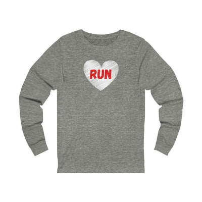 Love Run Shirt, I Love Running, I Heart Running, Unisex Jersey Long Sleeve Tee