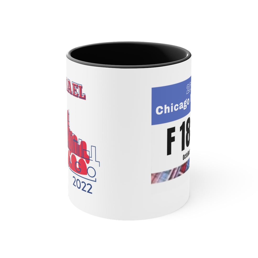 Chicago Marathon, Chicago Bib Cup, Accent Coffee Mug, 11oz, 26.2, Chicago Cup, Chicago Marathon Gift, Custom Marathon Gift, 2022 Chicago