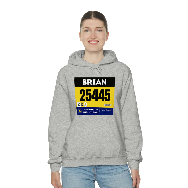 Boston Bib Hoodie, Marathon Hoodie, Personalized Marathon Hoodie, Boston Runner, 2023 Boston Bib, Unisex Heavy Blend™ Hooded Sweatshirt