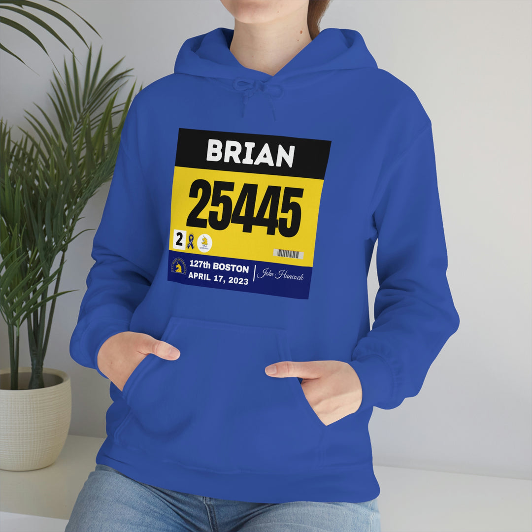 Boston Bib Hoodie, Marathon Hoodie, Personalized Marathon Hoodie, Boston Runner, 2023 Boston Bib, Unisex Heavy Blend™ Hooded Sweatshirt