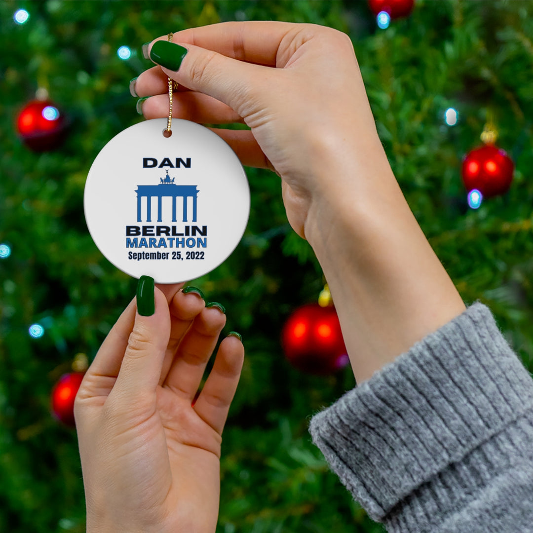 Berlin Marathon, Ceramic Ornament, Custom Berlin Marathon Gift, Berlin 26.2, Marathon Majors, Berlin Marathon Ornament